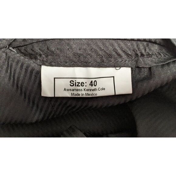 Awearness Kenneth Cole Mens Size 40 Gray Flat Front Tapered Leg Chino Pants - Picture 9 of 10